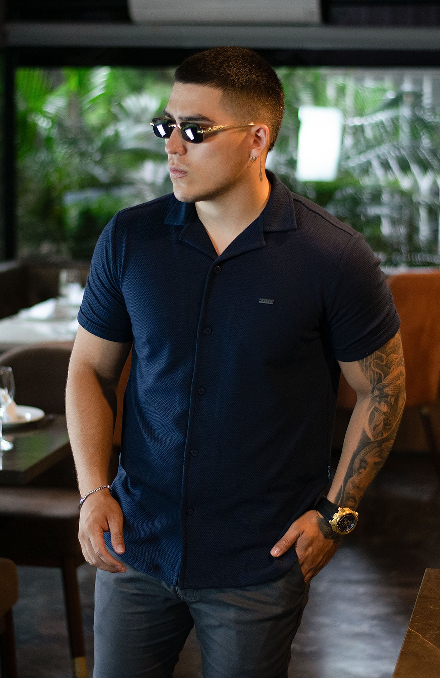 IBIZA TEXTURE SHIRT AZUL
