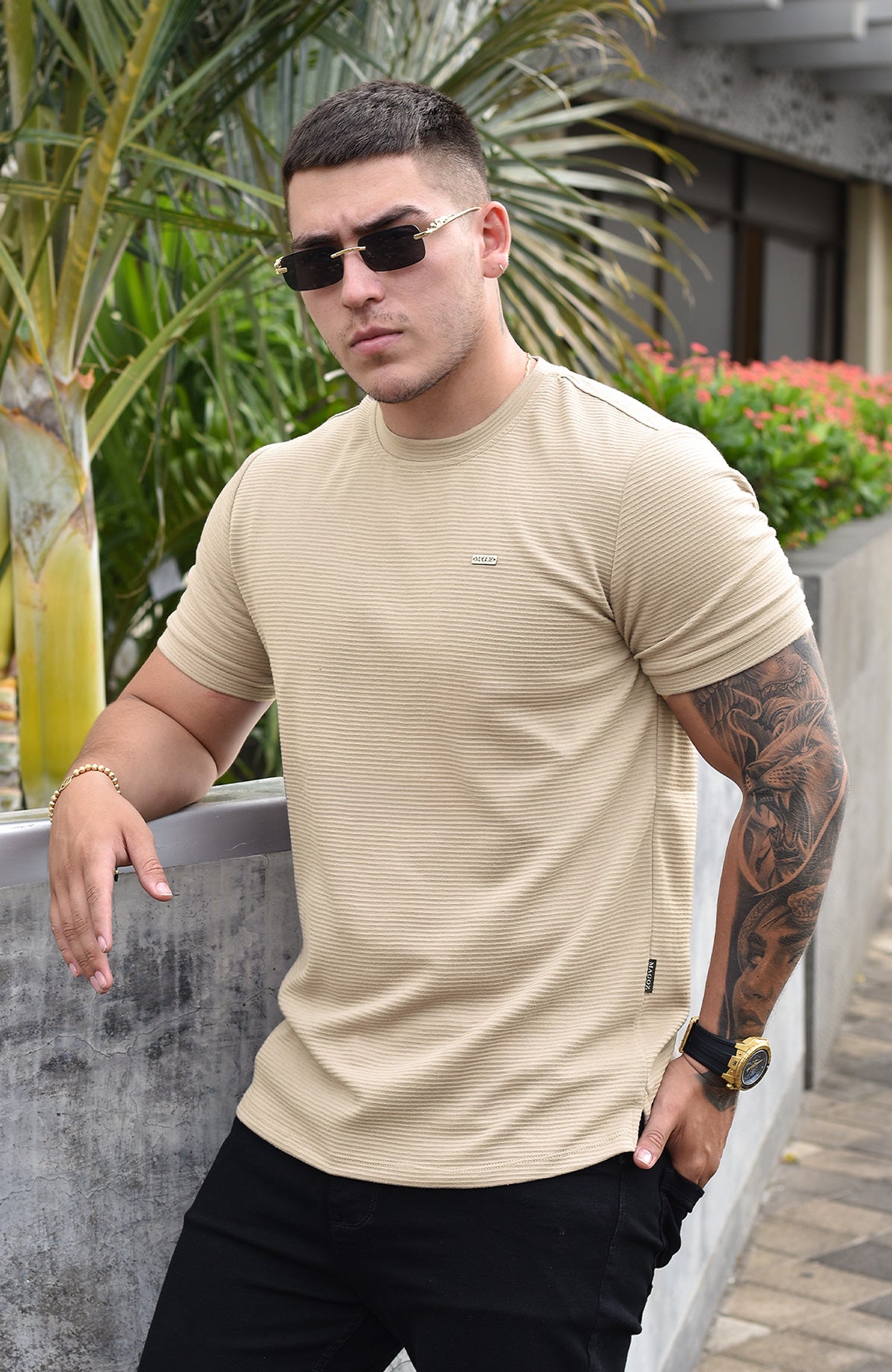 TSHIRT GENDRICK ACANALADA BEIGE
