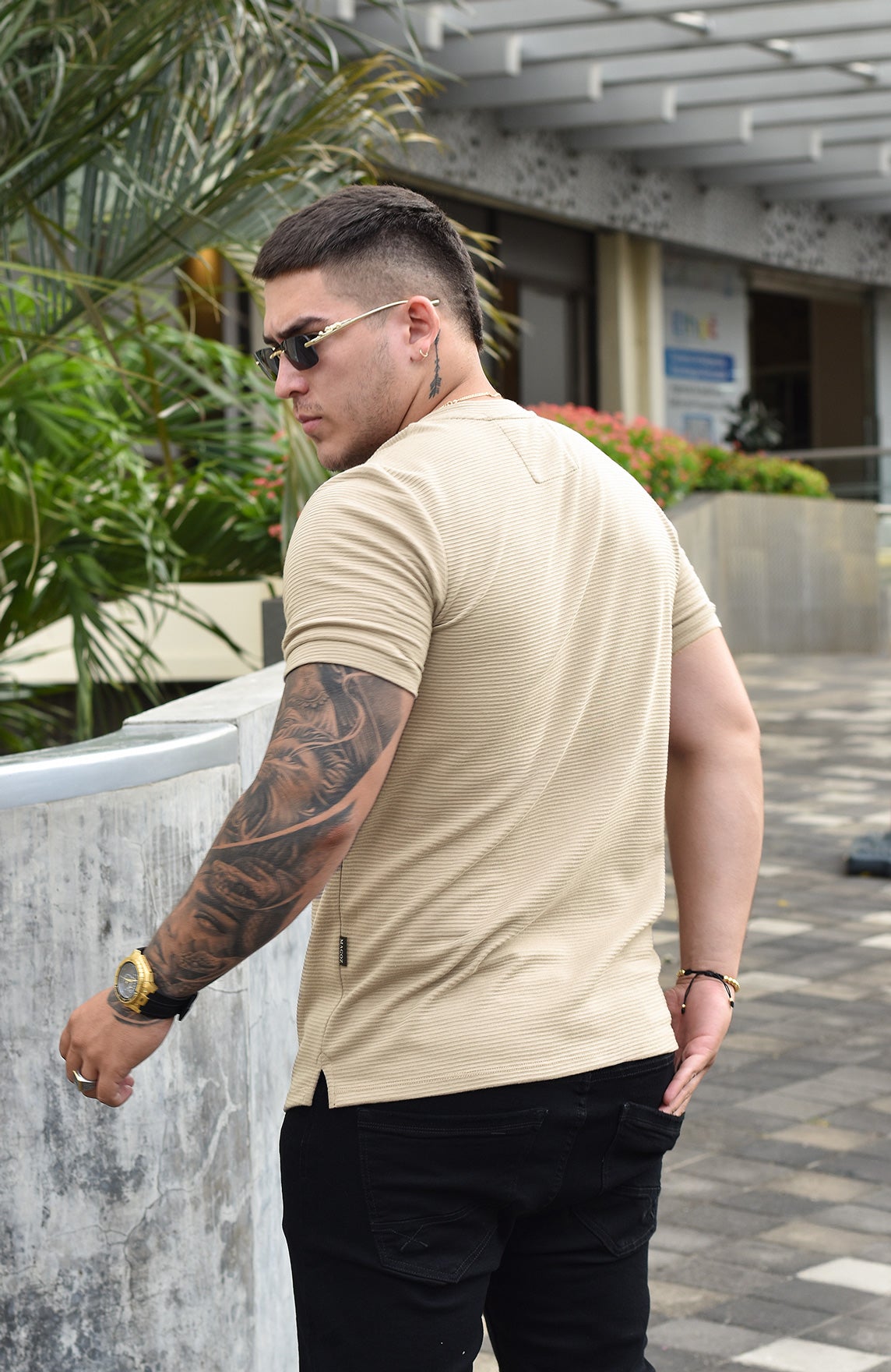 TSHIRT GENDRICK ACANALADA BEIGE