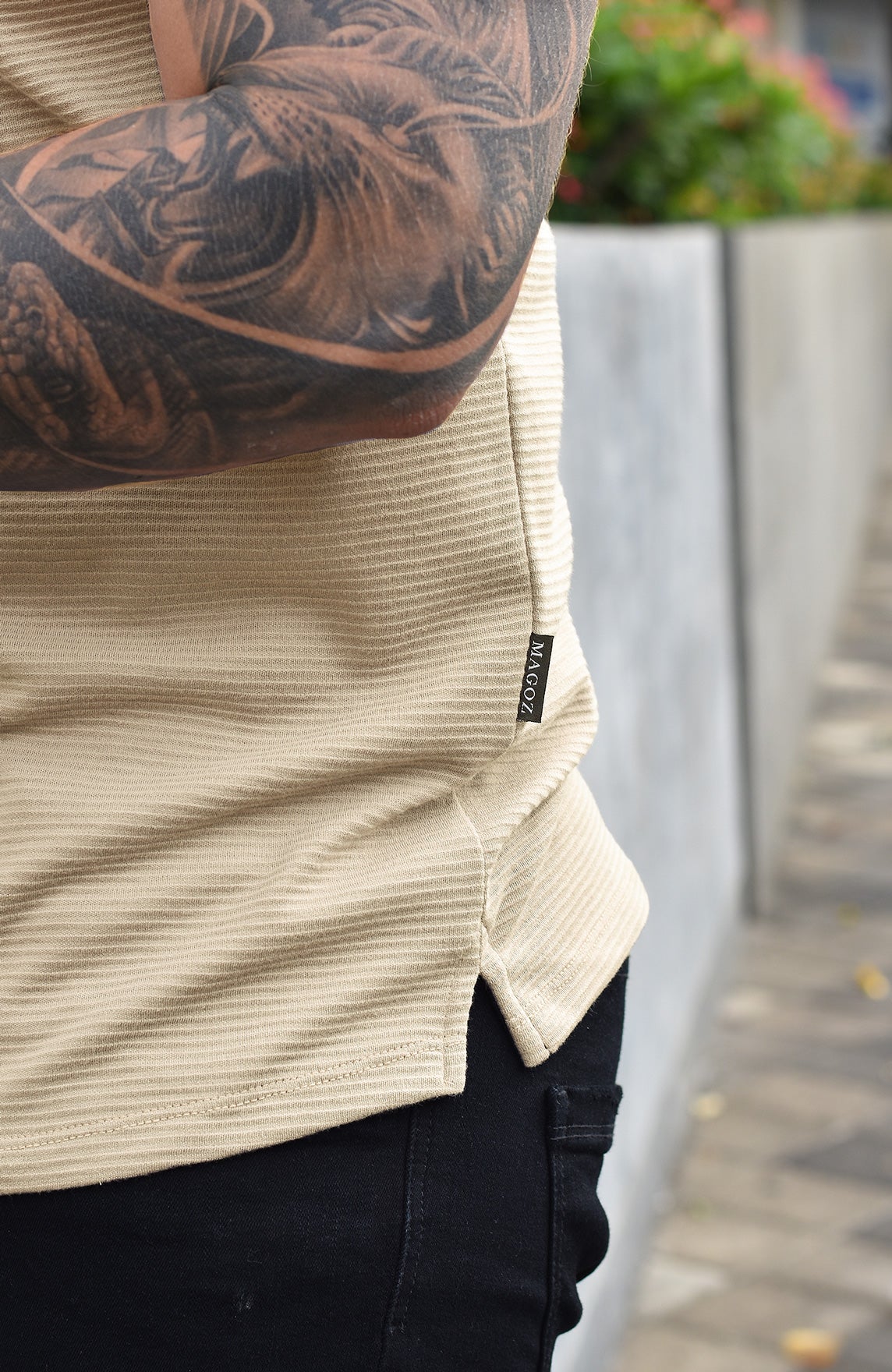 TSHIRT GENDRICK ACANALADA BEIGE