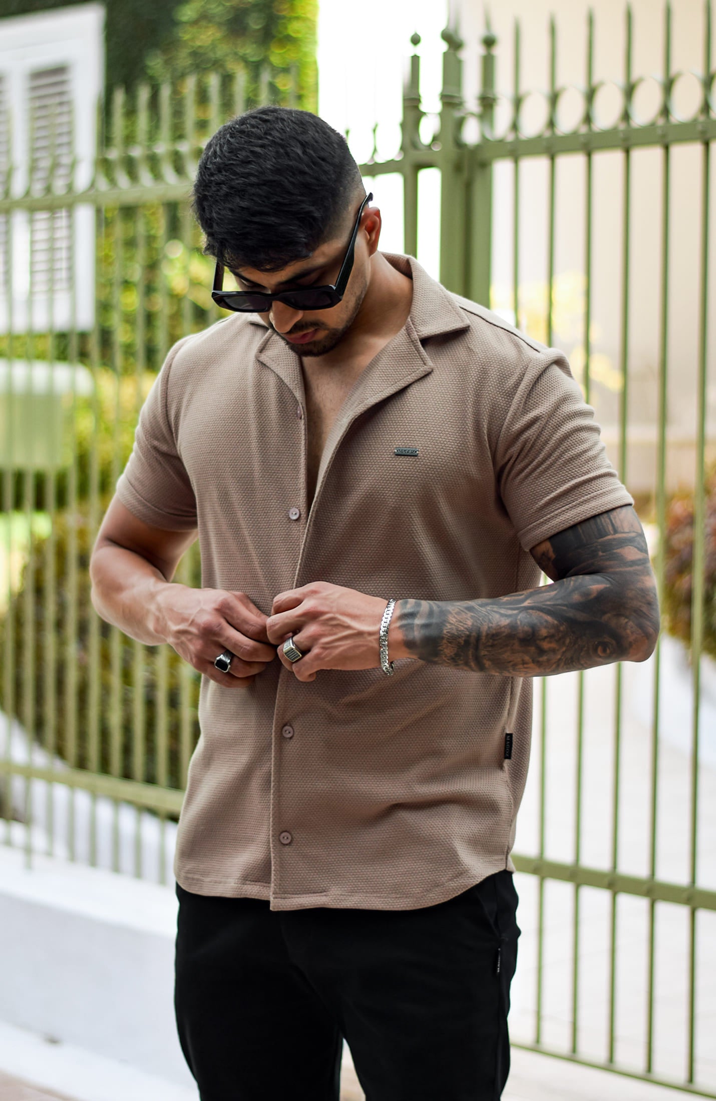 IBIZA TEXTURE SHIRT CAMEL