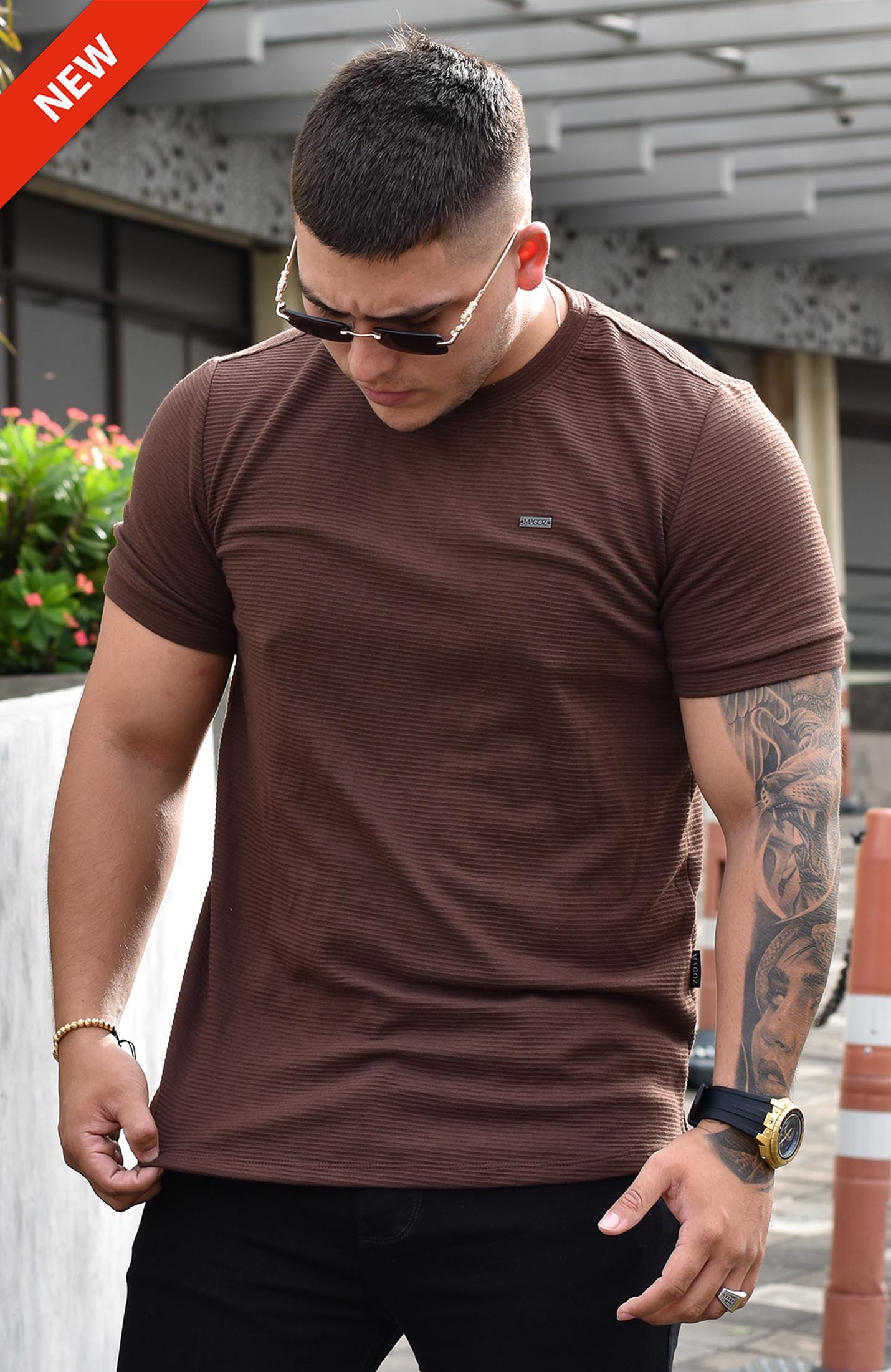 TSHIRT GENDRICK ACANALADA CHOCOLATE