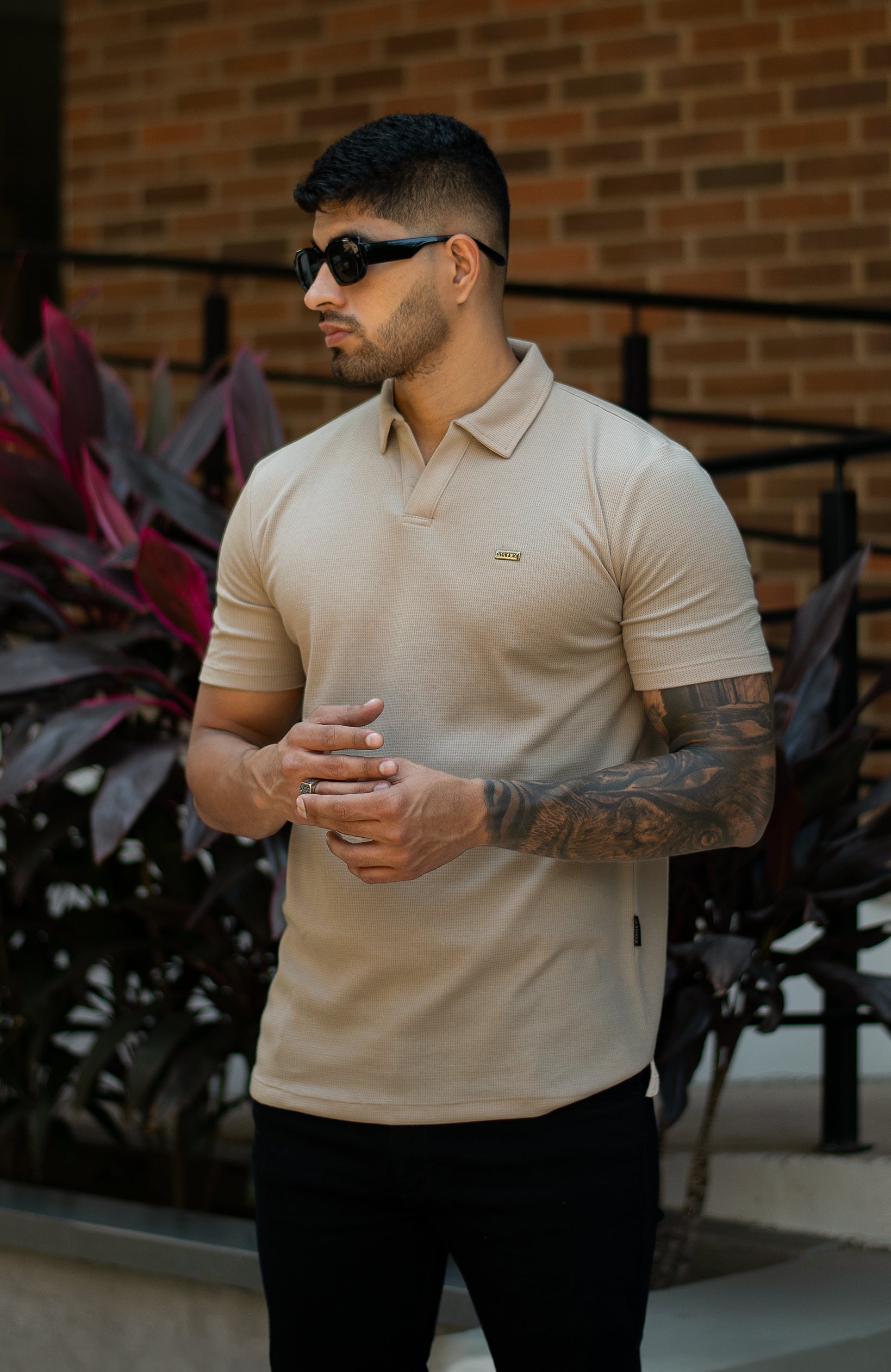 MONACO TEXTURE POLO CAPPUCCINO
