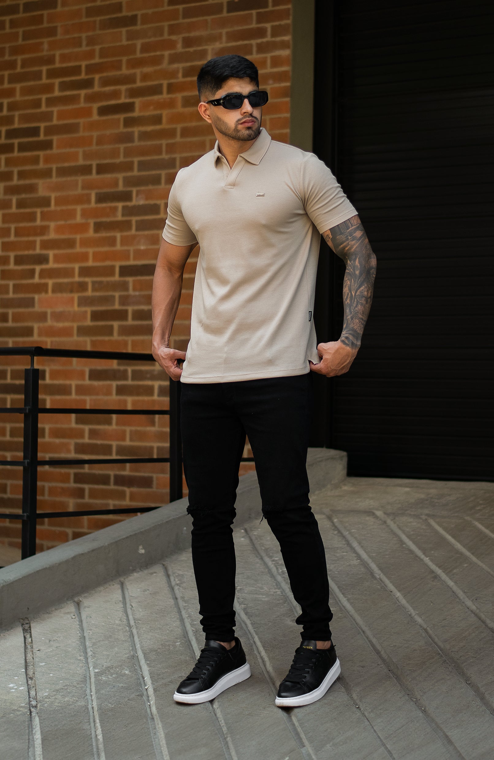 MONACO TEXTURE POLO CAPPUCCINO