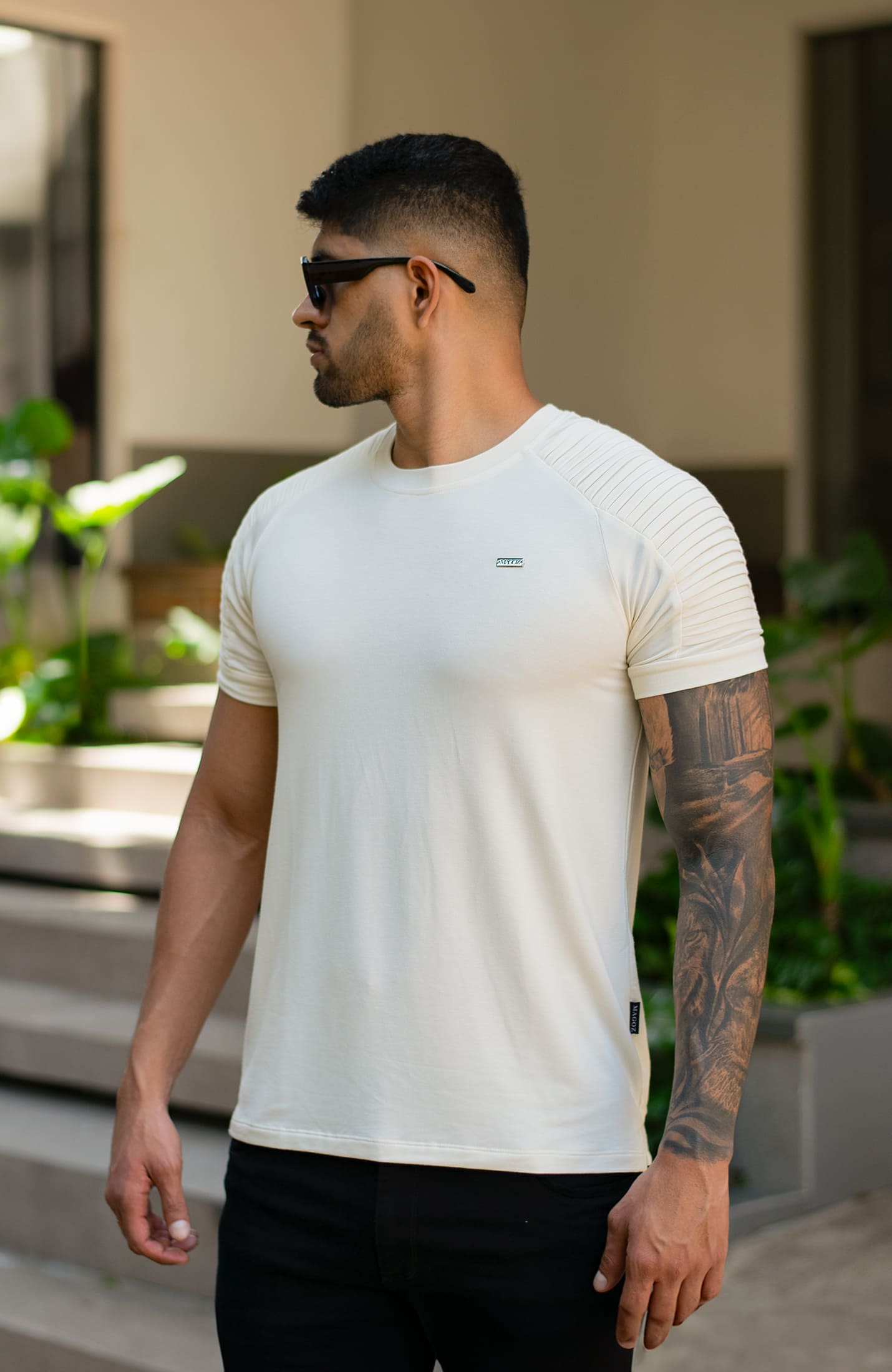 TSHIRT MAGOZ BIKER MARFIL
