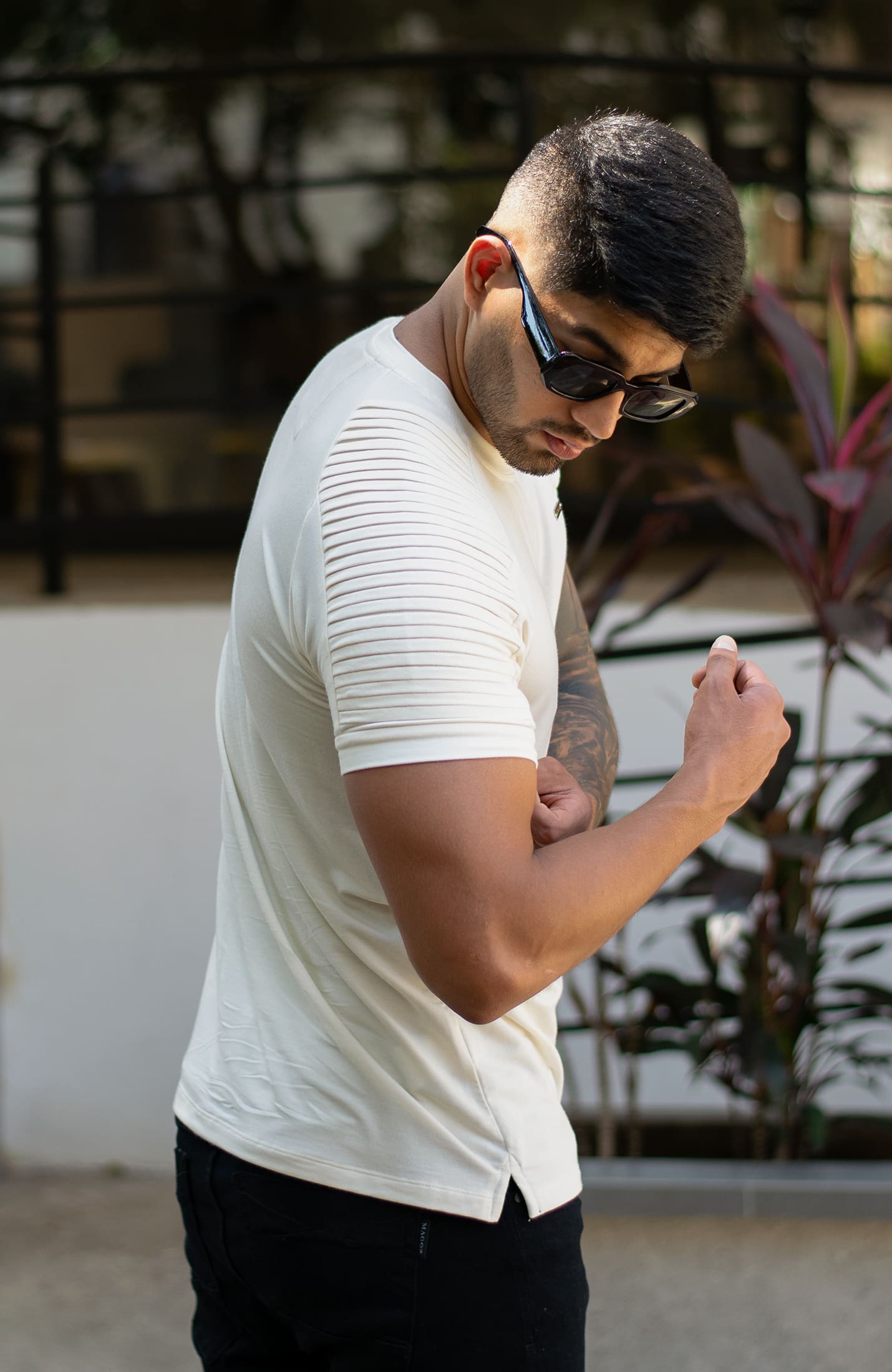 TSHIRT MAGOZ BIKER MARFIL