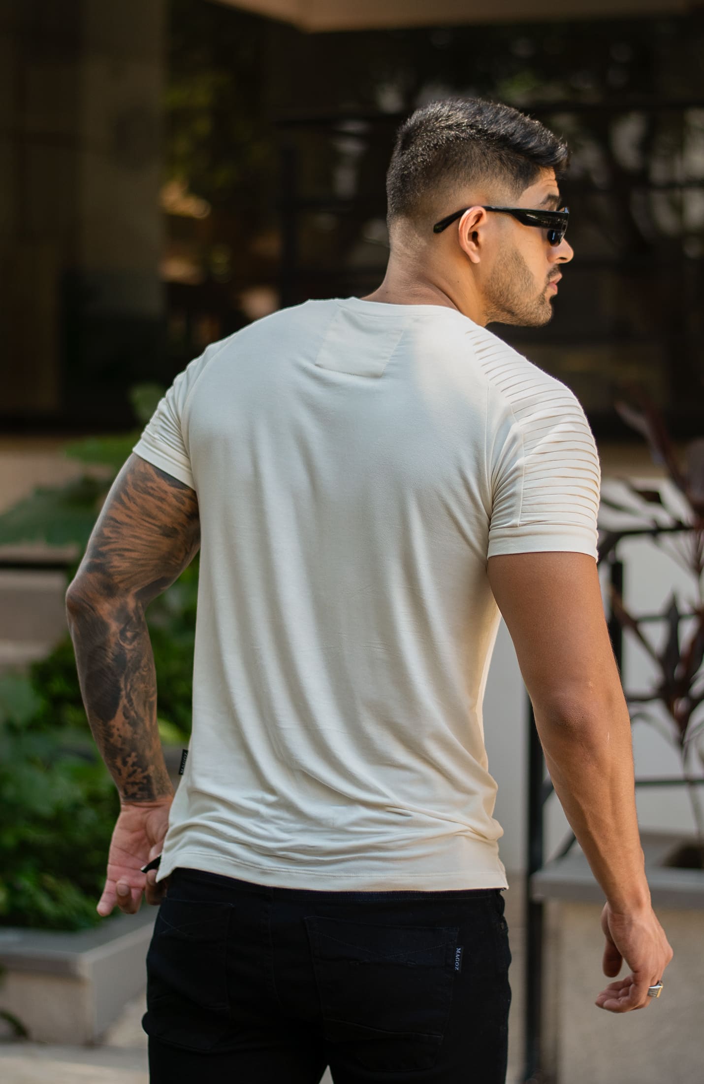 TSHIRT MAGOZ BIKER MARFIL