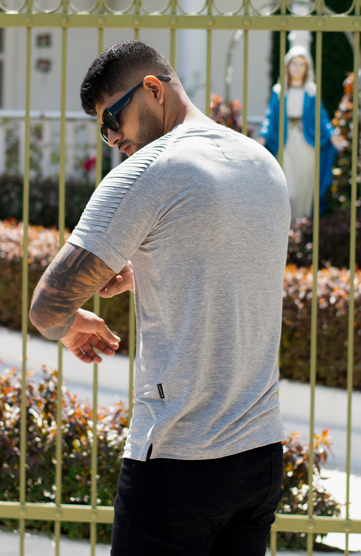 TSHIRT MAGOZ BIKER GRIS JASPE