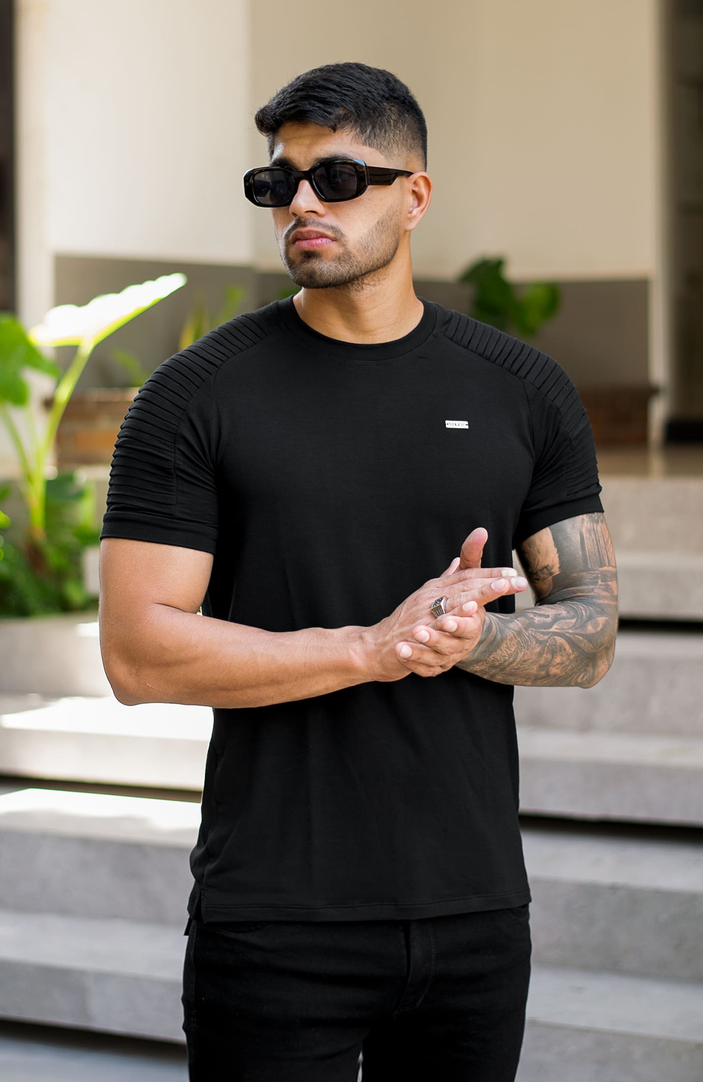 TSHIRT MAGOZ BIKER NEGRA