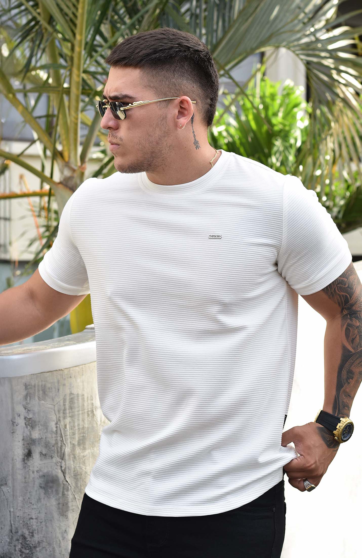 TSHIRT GENDRICK ACANALADA MARFIL