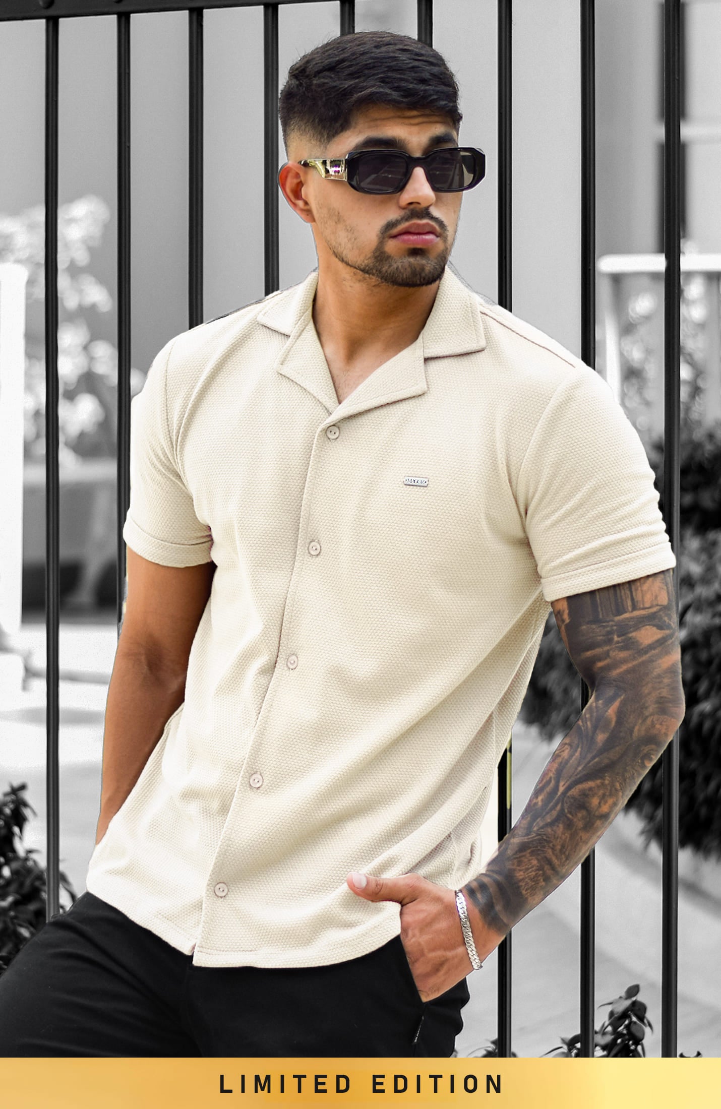 IBIZA TEXTURE SHIRT CREMA