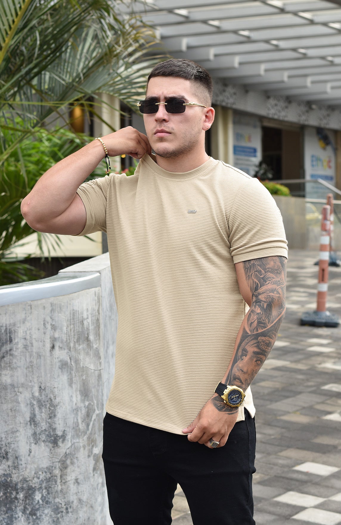 TSHIRT GENDRICK ACANALADA BEIGE