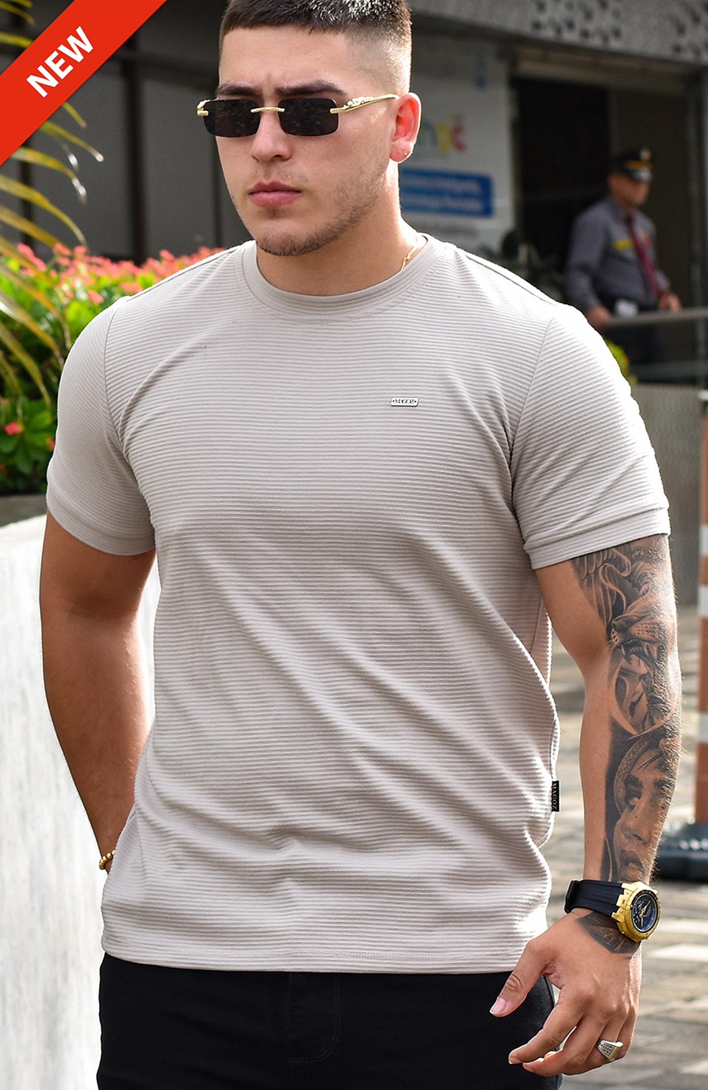 TSHIRT GENDRICK ACANALADA BEIGE