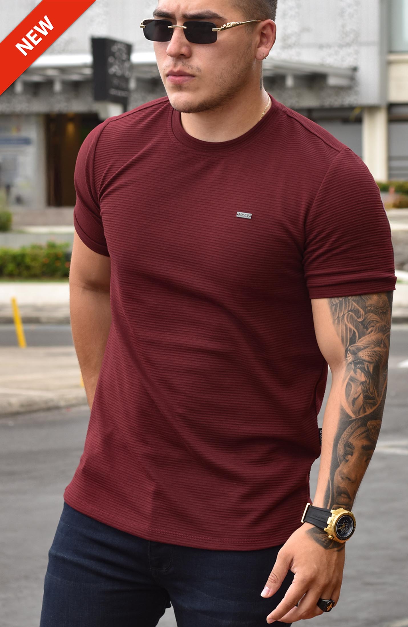 TSHIRT GENDRICK ACANALADA VINO