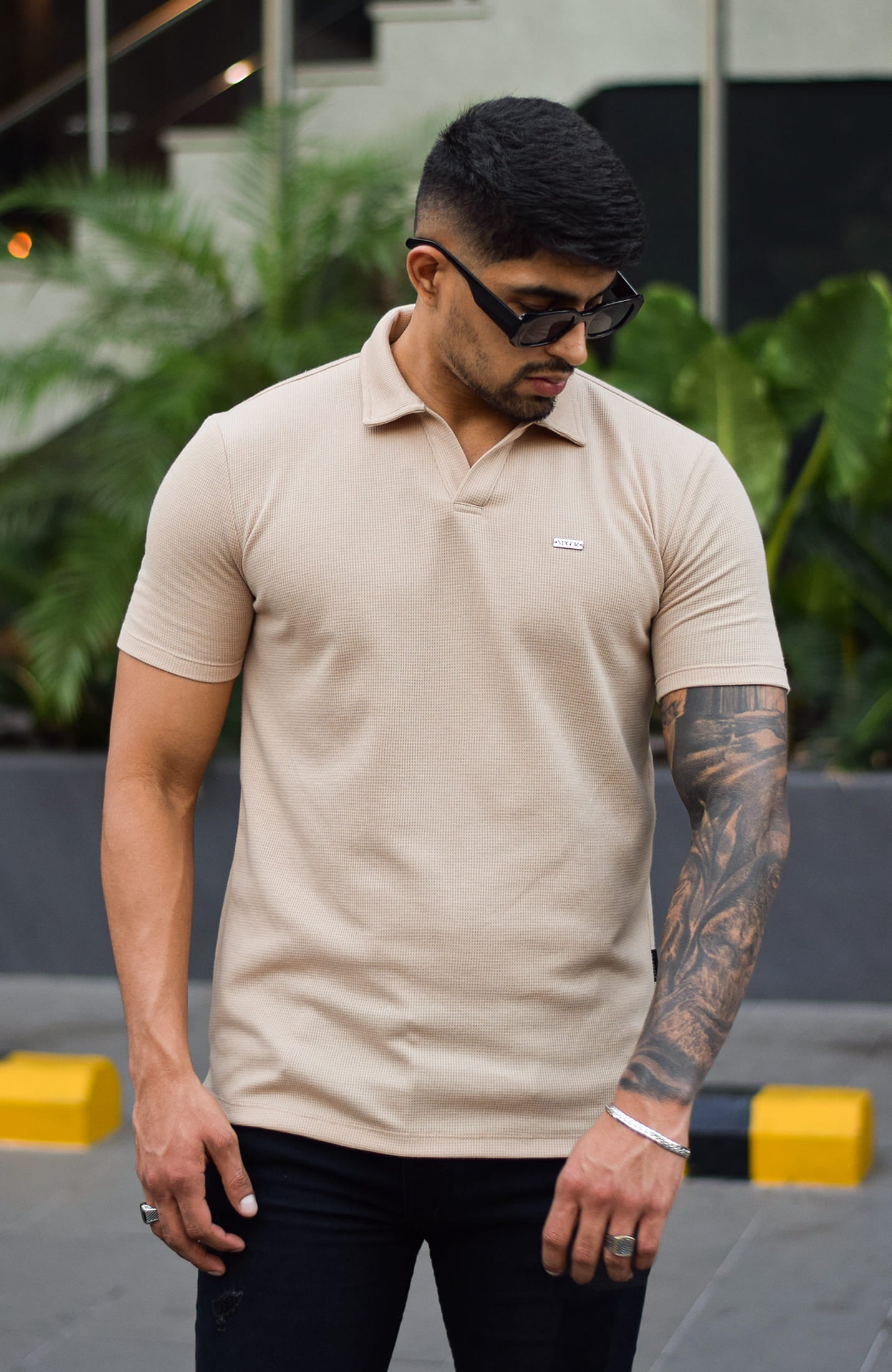 MONACO TEXTURE POLO CAMEL