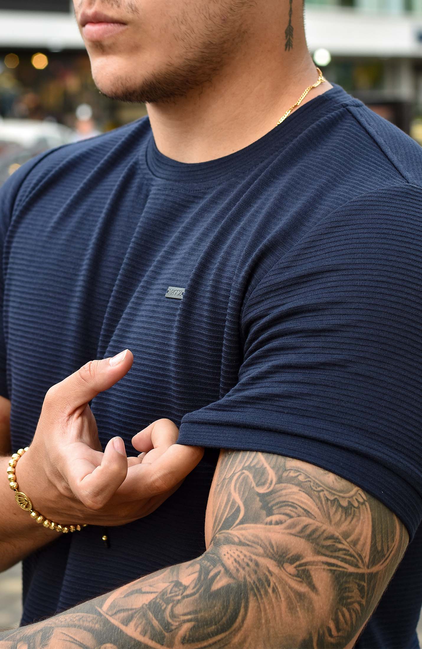 TSHIRT GENDRICK ACANALADA AZUL