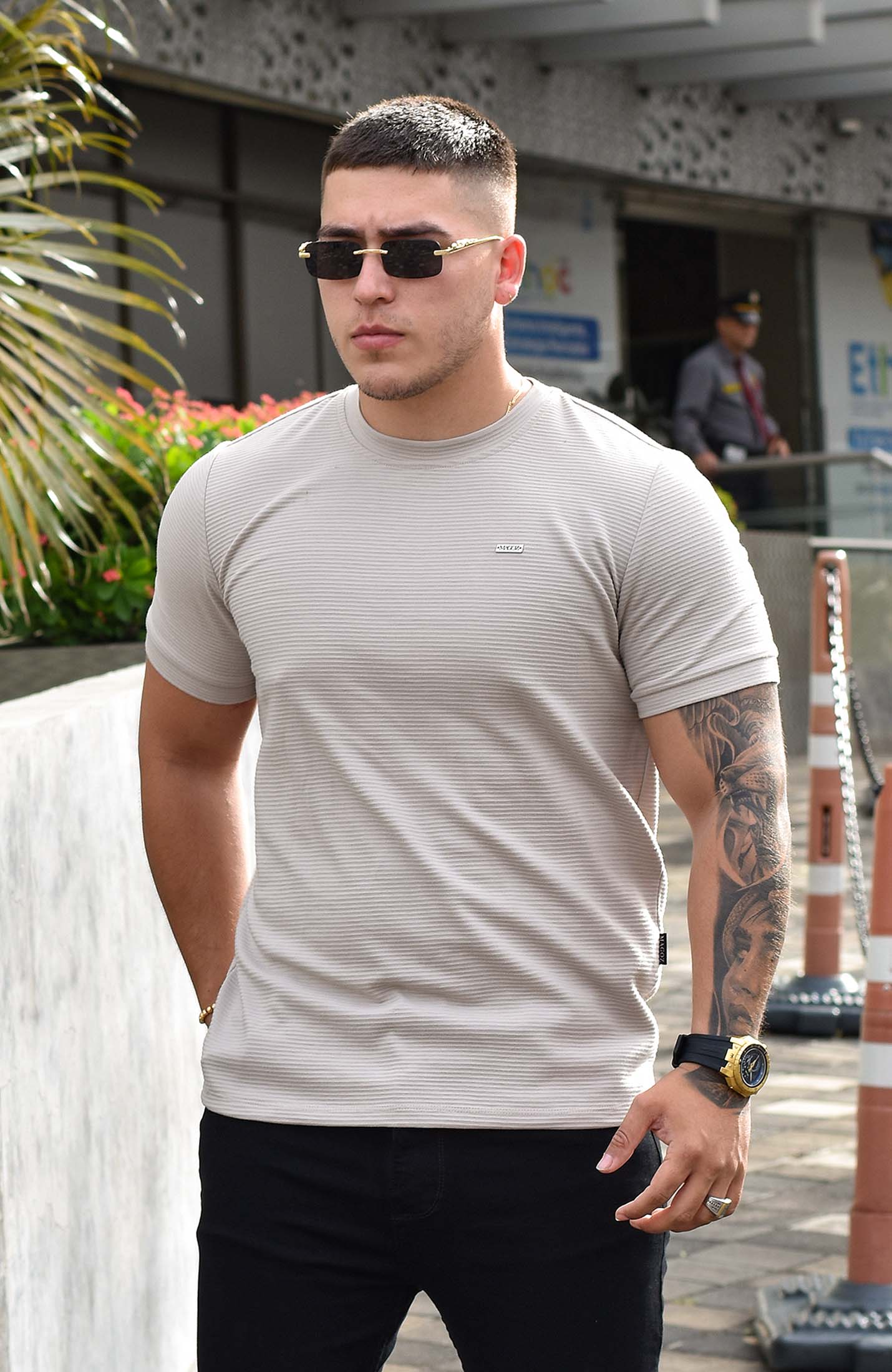 TSHIRT GENDRICK ACANALADA BEIGE