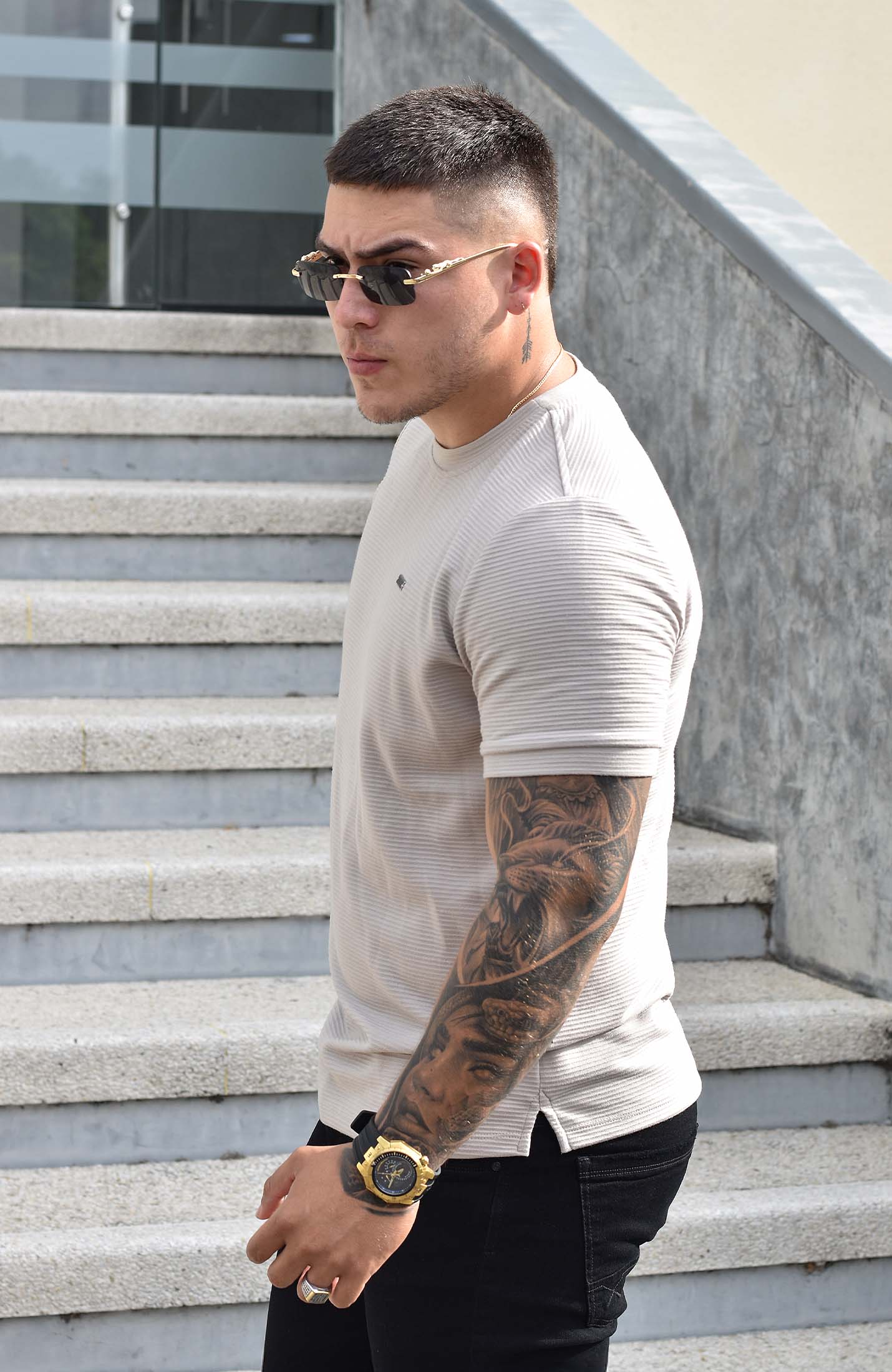 TSHIRT GENDRICK ACANALADA BEIGE