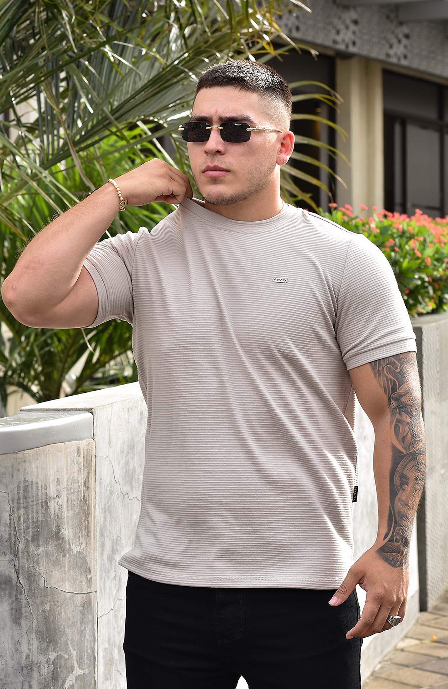 TSHIRT GENDRICK ACANALADA BEIGE